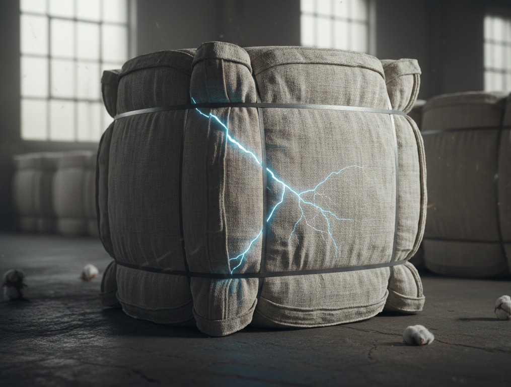 Chart showing rising stocks and stagnant prices in the cotton market at the end of 2025